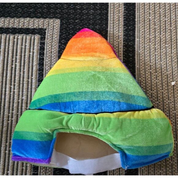 Colorful Rainbow Poop Emoji Hat Plush By Classic Toy Co. For Kids & Adults - Picture 2 of 8